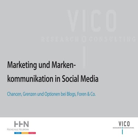 Marketing und Markenkommunikation in Social Media