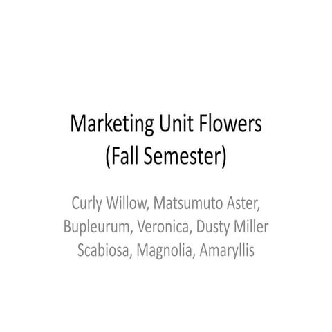 Marketing unit flowers | PPTX