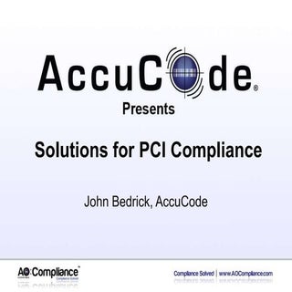 Solutions For PCI Compliance