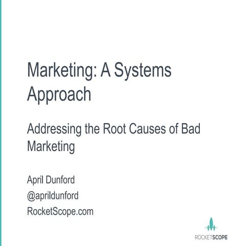 Startup Marketing: A Systems Approach
