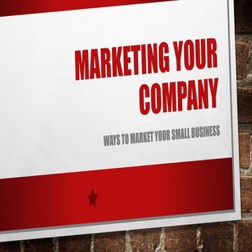 Marketing your Company