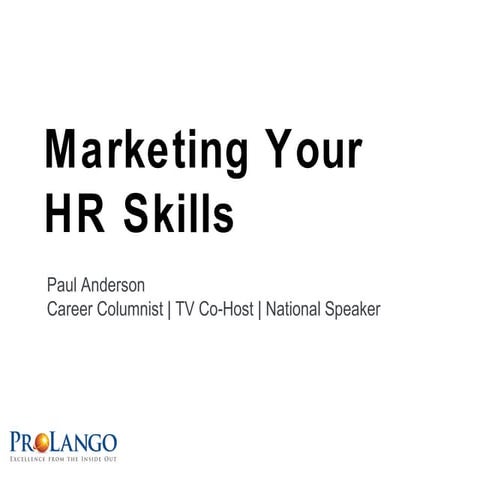 Marketing your hr skills within your company