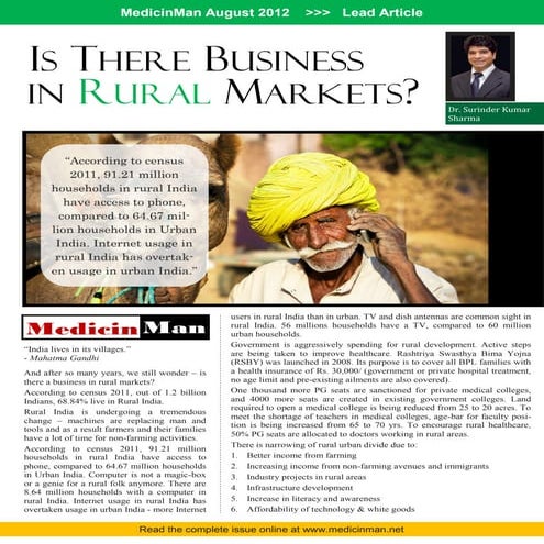 Pharma Market in Rural India | PDF