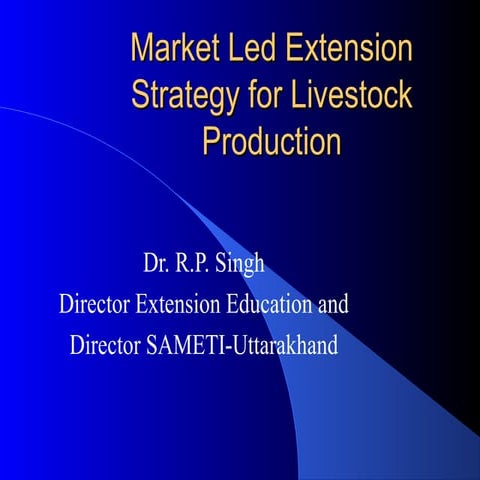 Market led extension strategy for livestock production