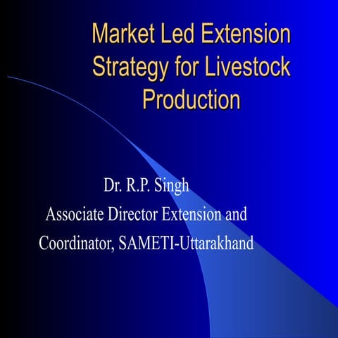 Market led extension strategy for livestock production