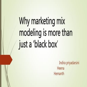 Market mix modelling
