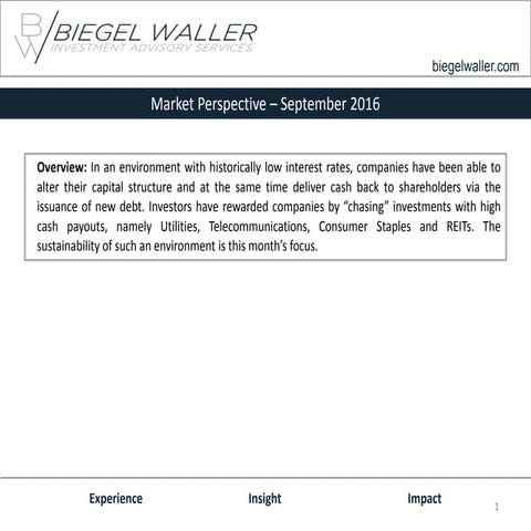 Market Perspectives   September 2016