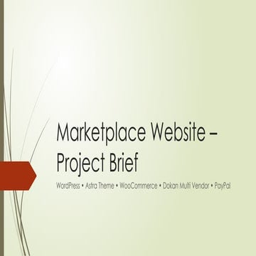 Marketplace Website – Project Brief using wordpress | PPTX