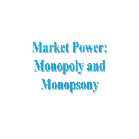 MARKET POWER The Monopoly and monopsony.ppt