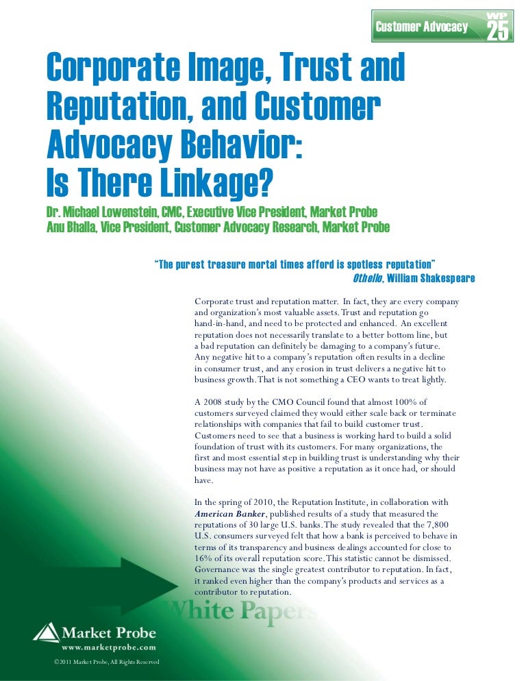 What does it mean to have a good reputation picture