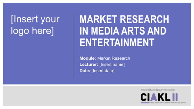 Module – Market Research in Media A...
