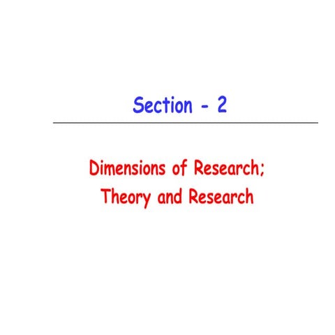 MARKET RESEARCH-chapter-2., Dimensions of Research; Theory and Research ...
