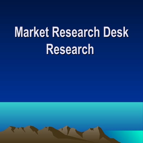 Market research desk research