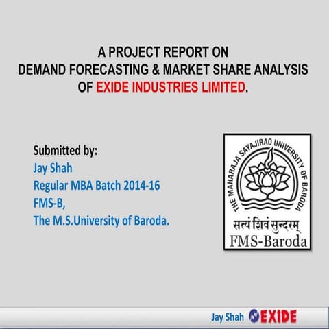Market Research on Exide Industries Limited by jayshah316