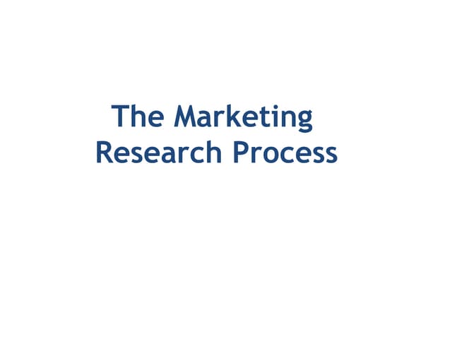  Market Research Process