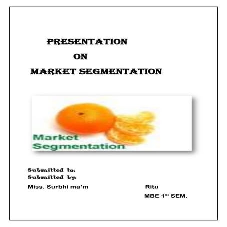 Market segmentation
