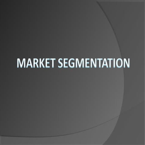 Market segmentation