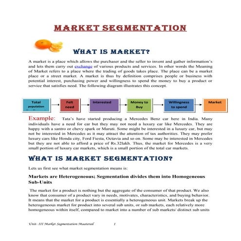 Marketsegmentation