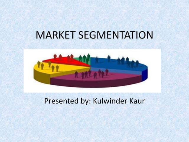 Market segmentation