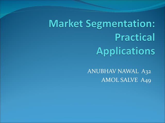  Market segmentation presentation