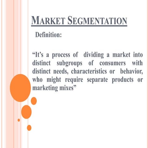 Market segmentation &amp; targeting