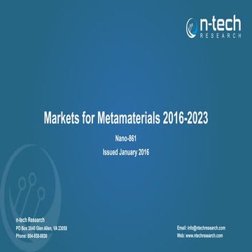 Markets for Metamaterials 2016-2023 Slides