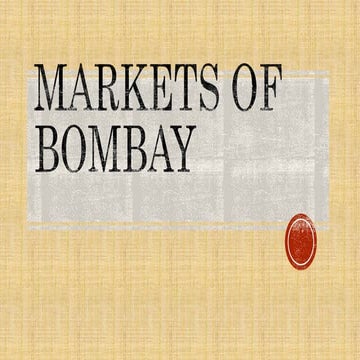 MARKETS OF BOMBAY