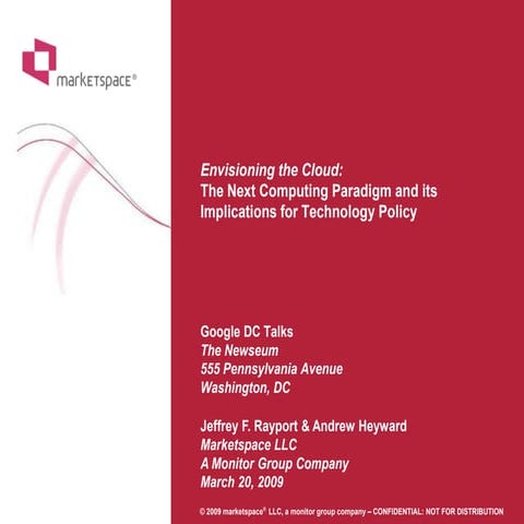Marketspace Envisioning The Cloud