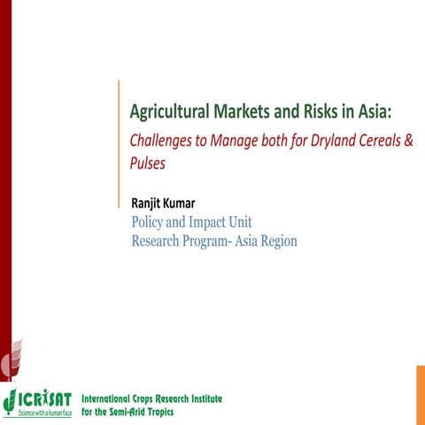 Markets and risk for dryland cereals and pulses