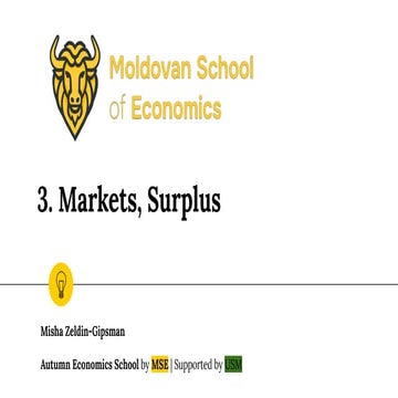 Markets and Surplus: Introduction to Economics