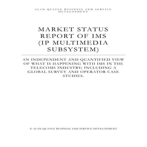Market status report of IMS Issue 1