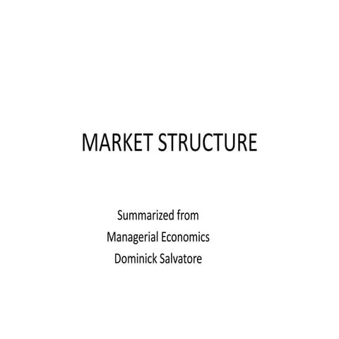 Market structure in English