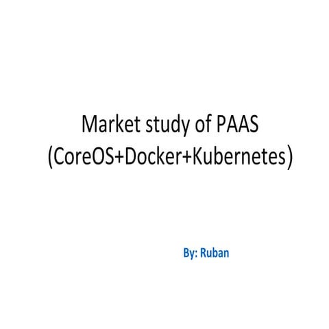 Market study of PAAS