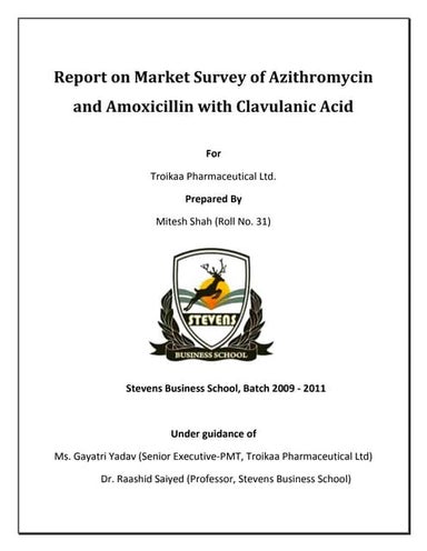 Market survey on azithromycin and amoxicillin with clavulanic acid