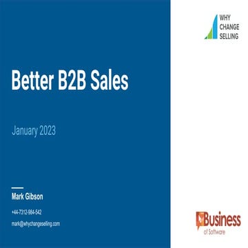 BoSON23 | Mark Gibson | Better B2B Sales