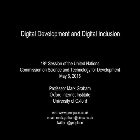 Digital Development and Digital Inclusion