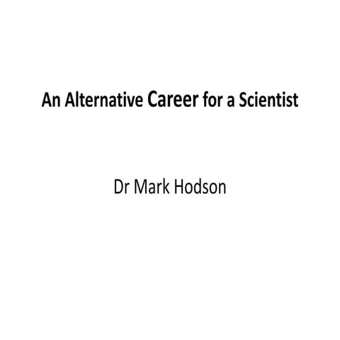 Sales: An alternative career for a scientist