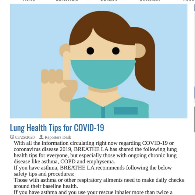 Lung Health Tips for COVID-19 | PDF