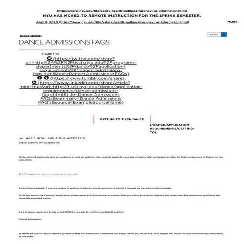 DANCE AUDITION INFORMATION | PDF