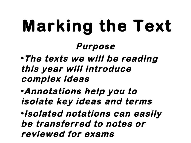 Marking the text