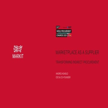 Marketplace as a Supplier - Transforming Indirect Procurement