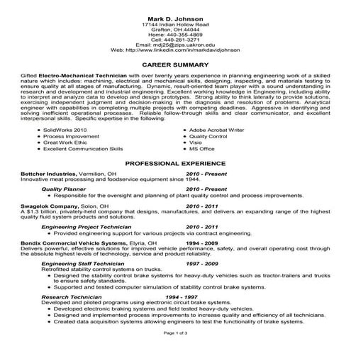 Mark Johnson Resume