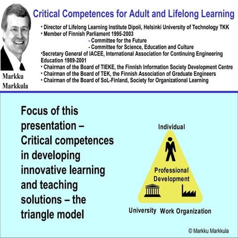 Critical Competencies for Adult and Lifelong Learning