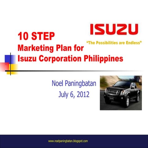 10 Step Marketing Plan for Isuzu Philippines Corp. 