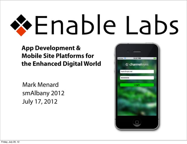 Mobile Platforms and App Development