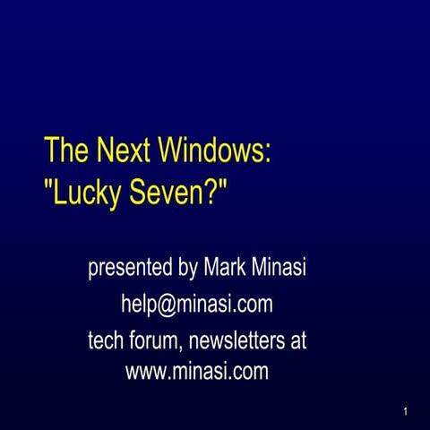 Mark Minasi   Introducing Windows 7