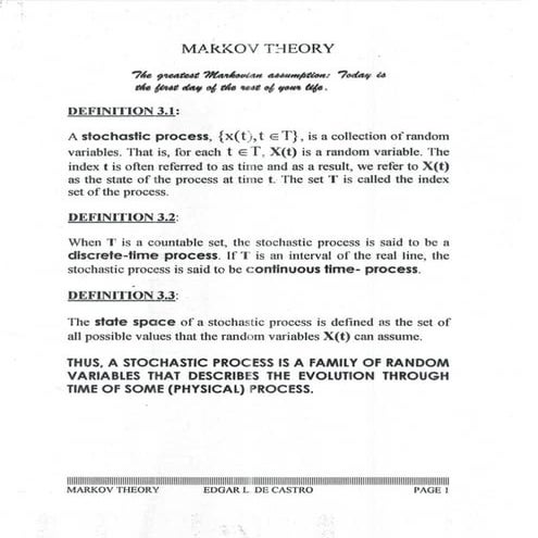 Markov theory | PDF | Free Download