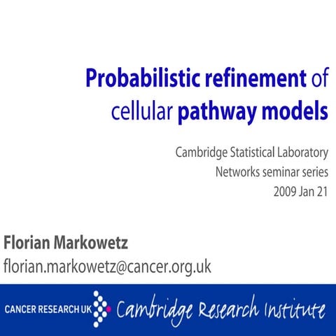 Probabilistic refinement of cellular pathway models