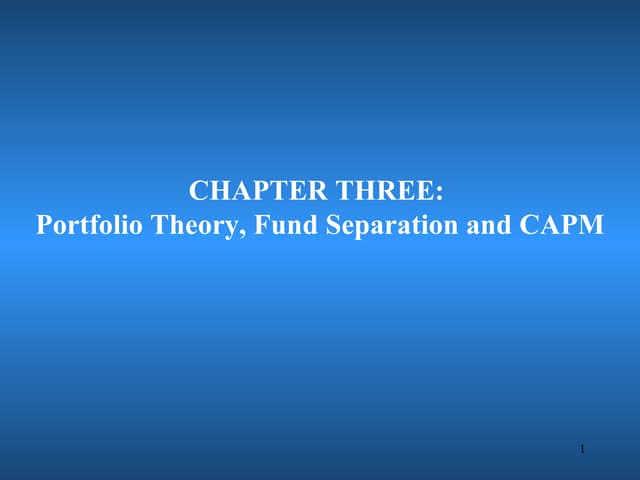 Markowitz Portfolio Selection