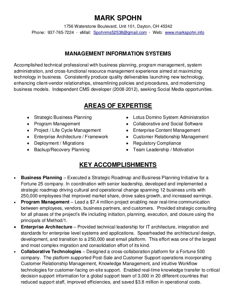 enterprise content management resume